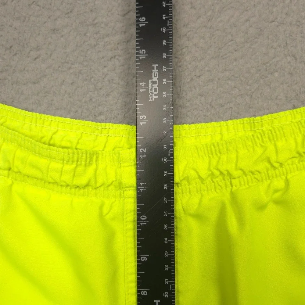 Nike Swim Trunks Mens XL Neon Yellow Elastic Waist Drawstring Pockets